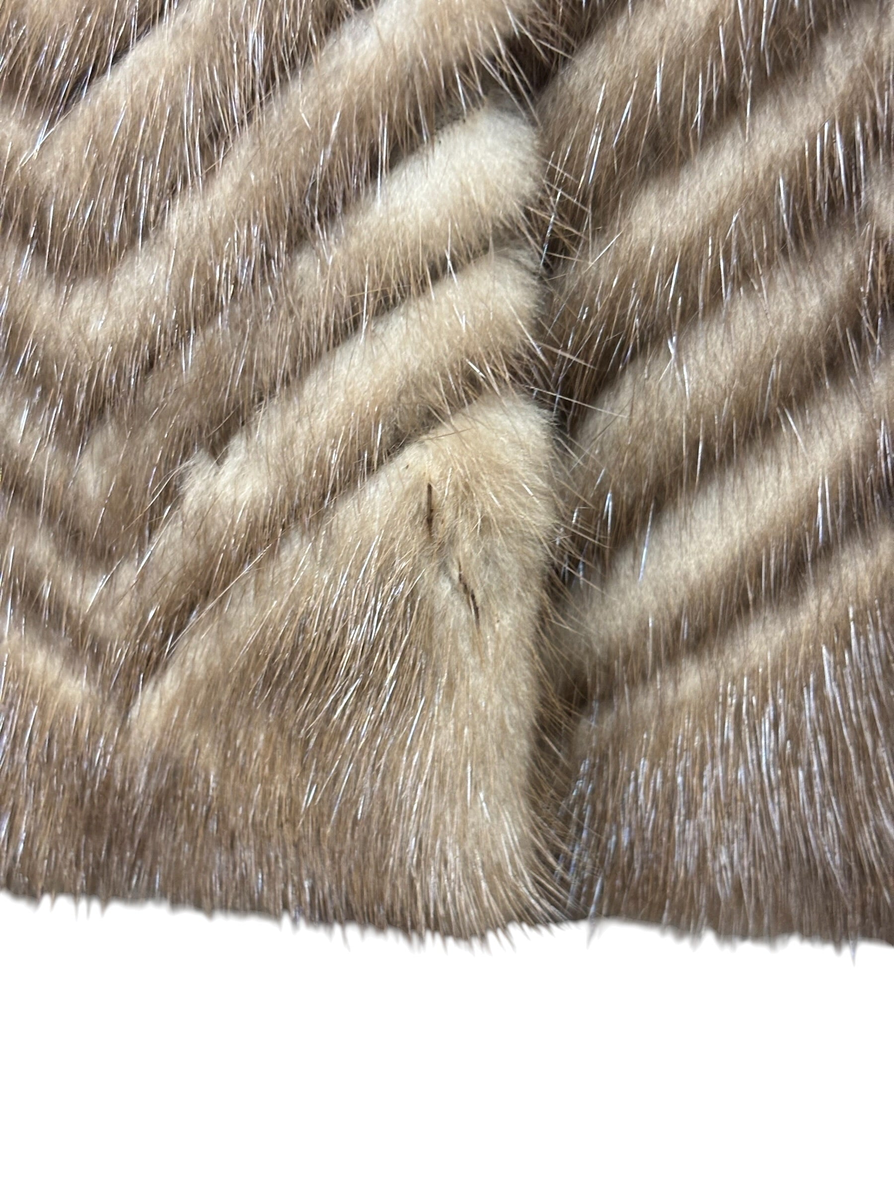 Mituko Vintage Brown Chevron Mink Fur Coat