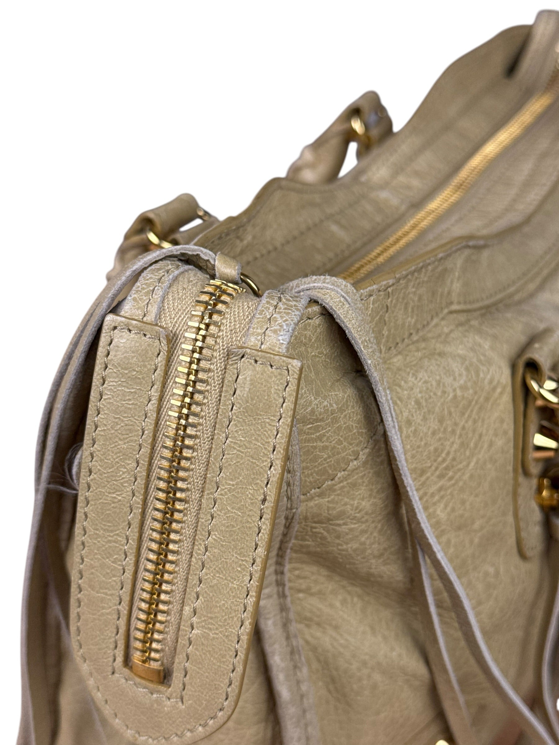 Balenciaga Beige Leather Le City Small Two-Way Bag