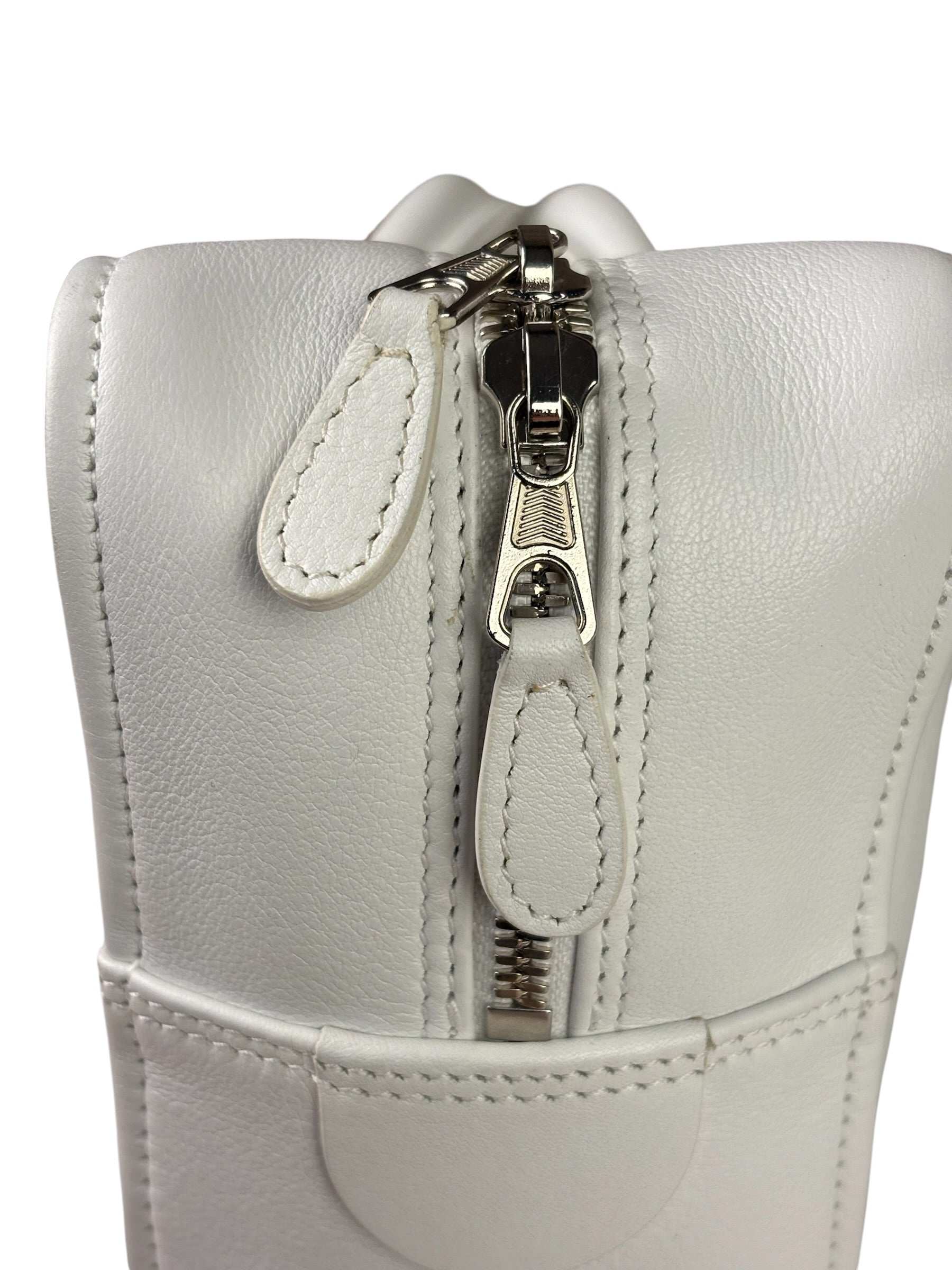 Balenciaga White Leather Triangle Two-Way Bag