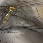 Ferragamo Vintage Beige Suede Hobo Shoulder Bag