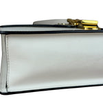 Gucci White Leather Sylvie Chain Shoulder Bag