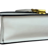 Gucci White Leather Sylvie Chain Shoulder Bag