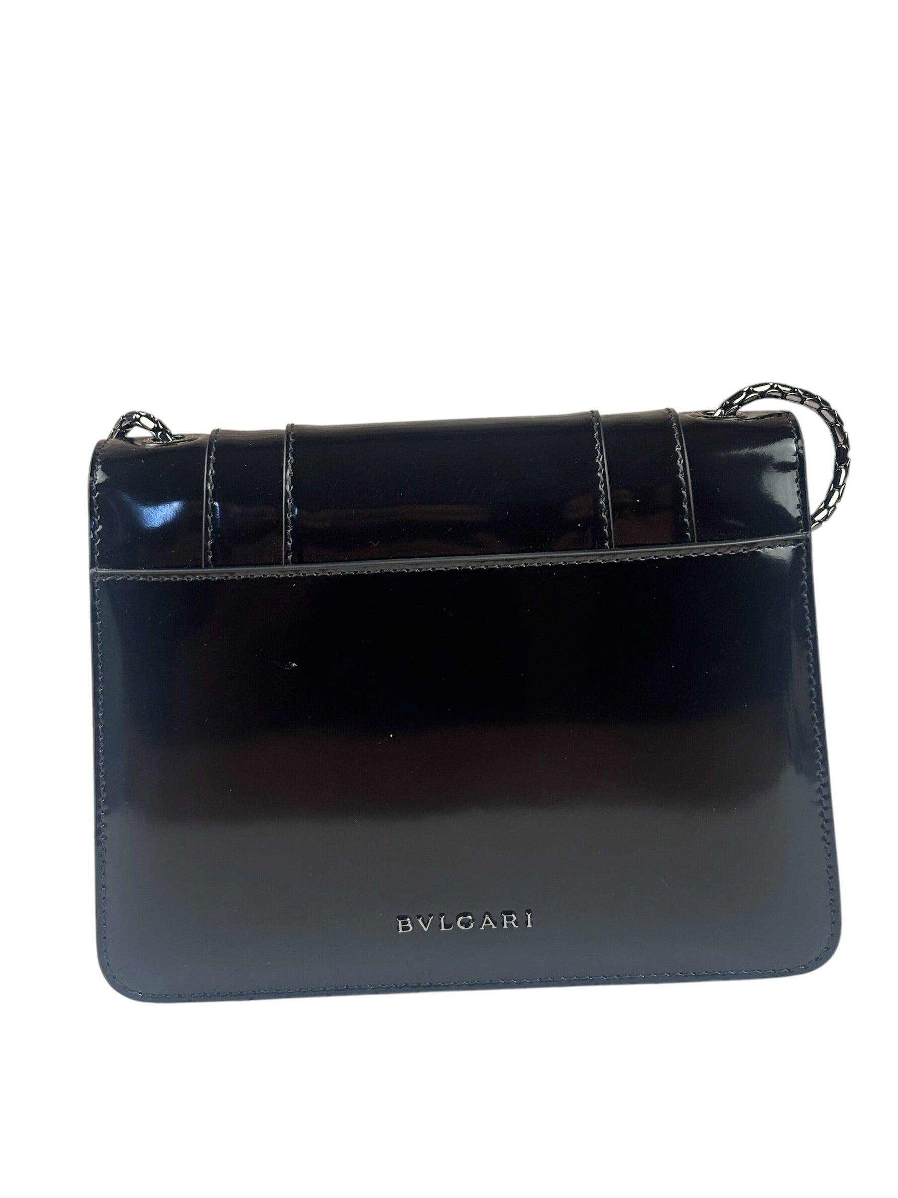 Bvlgari Black Patent Leather Small Serpenti Crossbody Bag