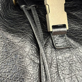 Balenciga Black Leather Classic Traveler Backpack