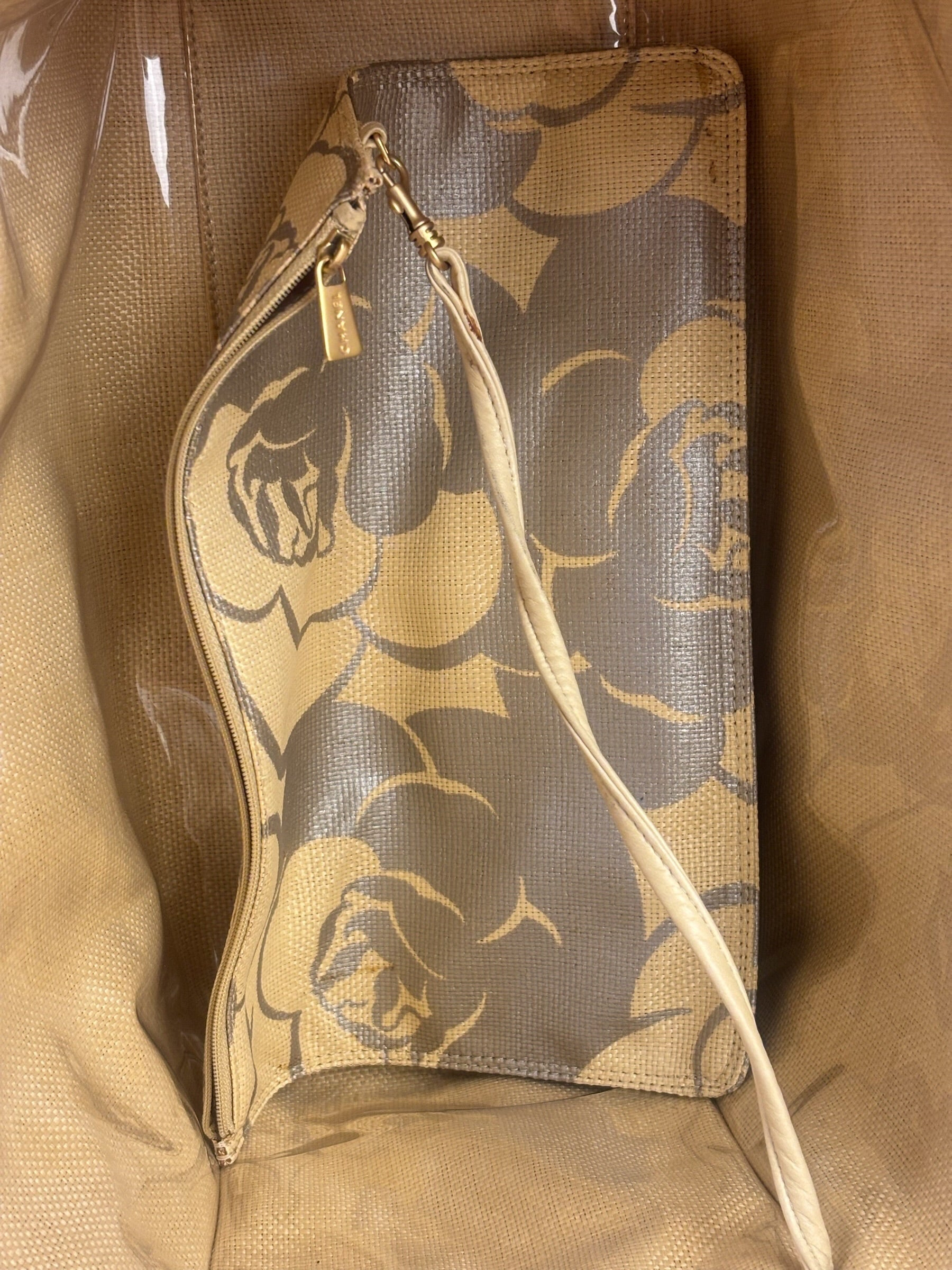 Chanel Camellia Raffia Tote 2004