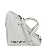 Balenciaga White Leather Triangle Two-Way Bag
