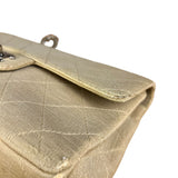 Chanel Vintage Beige Jersey Quilted Classic Flap Bag
