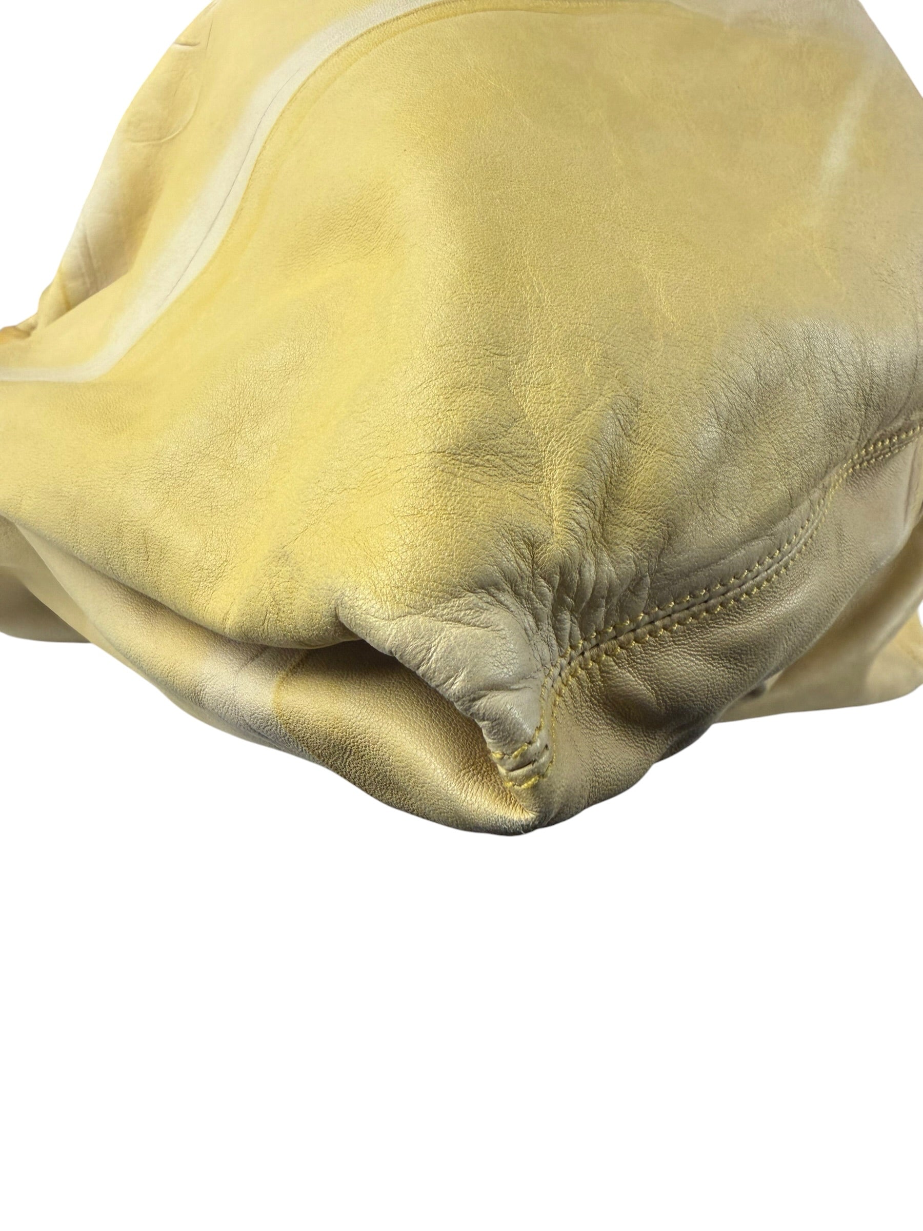 Bottega Veneta Yellow Calfskin Fortune Cookie Hobo