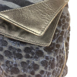 Bottega Veneta Vintage Blue Leopard Chenille Shoulder/Hand Bag