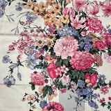 Christian Dior Pink/Grey Silk Floral Scarf