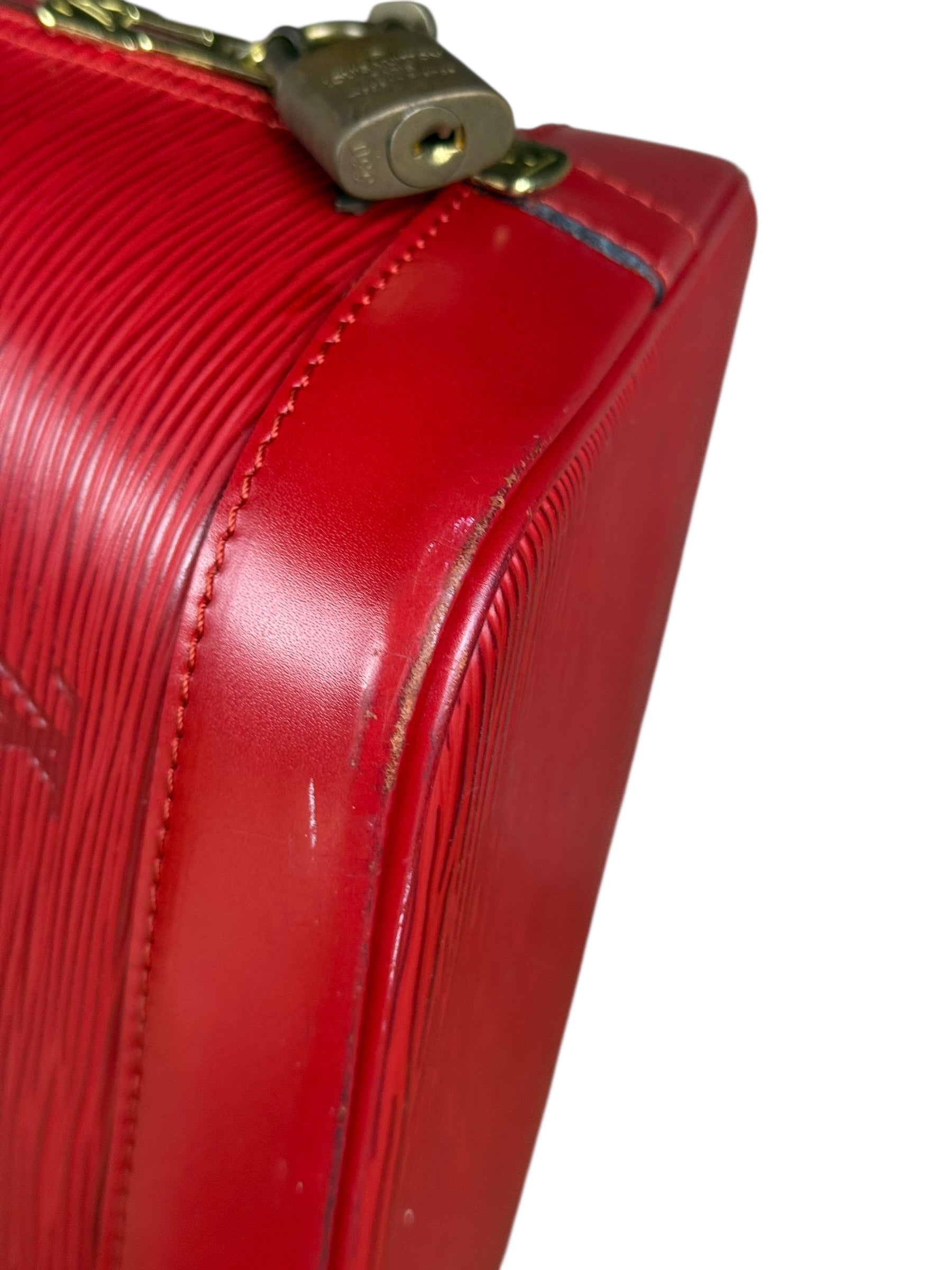 Louis Vuitton Red Epi Alma Handbag