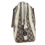 Gucci Leather Trim Monogram Canvas Web Stripe Tote Bag