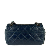 Chanel Blue Glazed Calfskin Portobello Flap Bag 2014