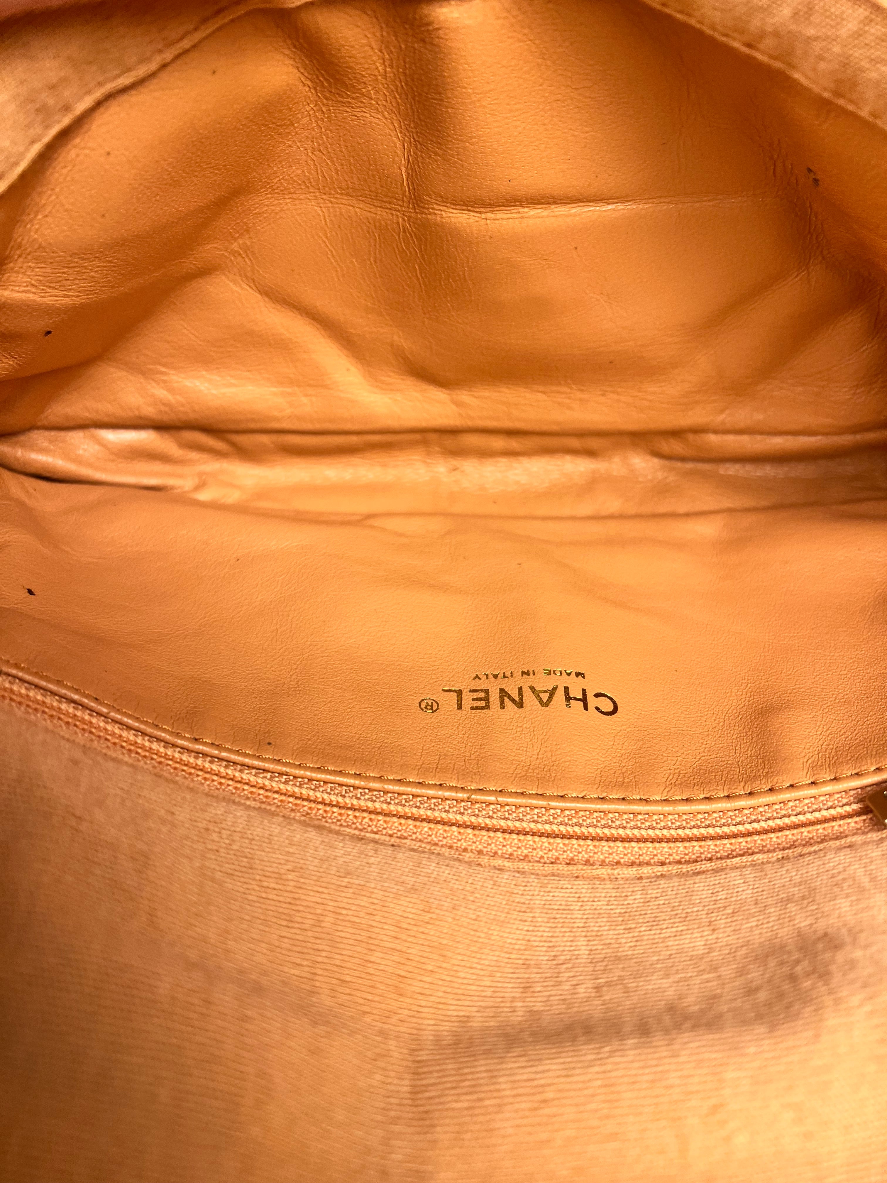 Chanel CC Flap Bag Peach Jersey Quilt