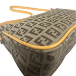Fendi Beige Leather Trim Zucca Pochette