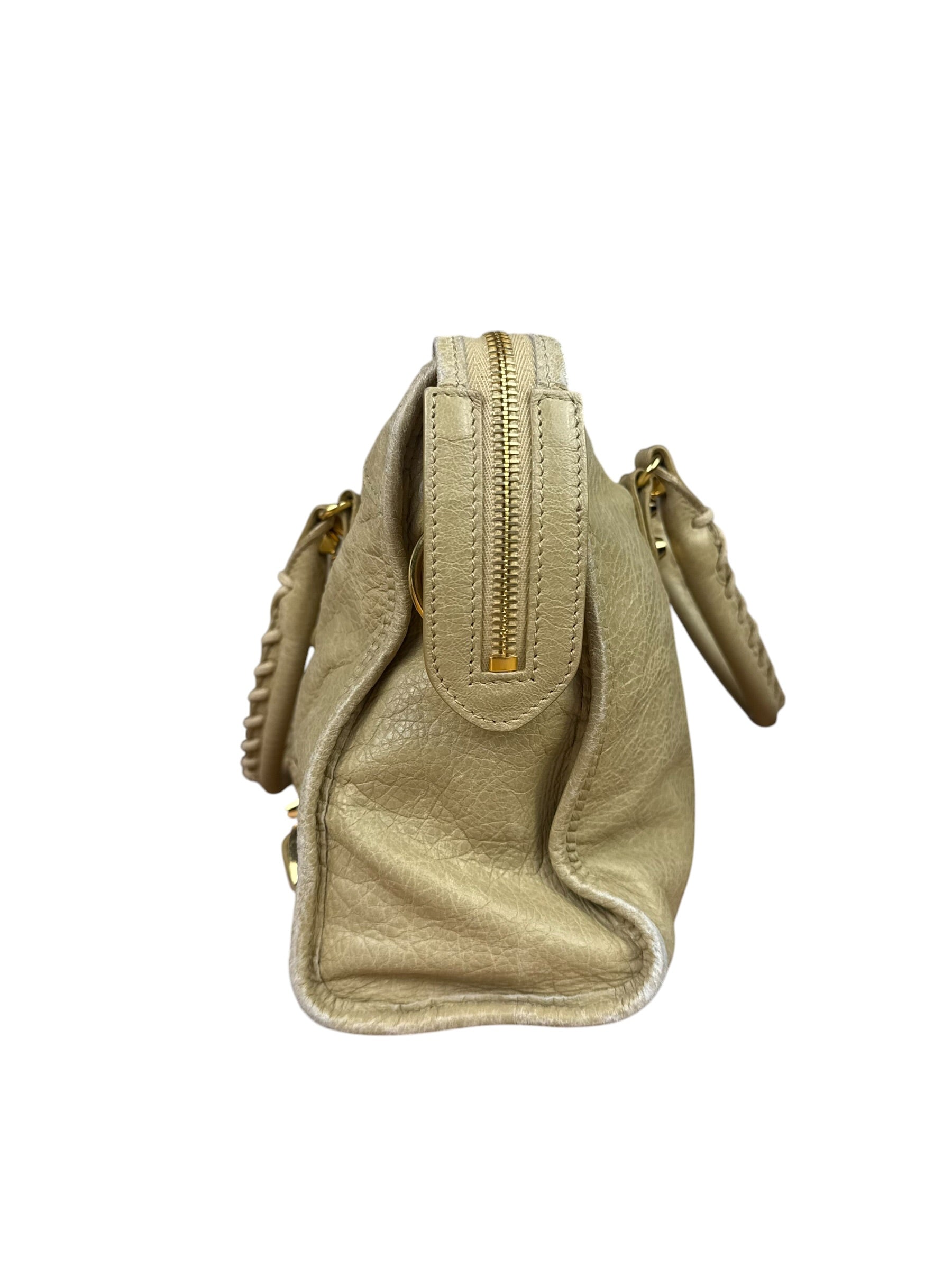 Balenciaga Beige Leather Le City Small Two-Way Bag