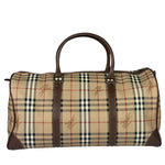Burberry Beige/Brown Leather House Check Boston Bag