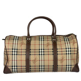 Burberry Beige/Brown Leather House Check Boston Bag