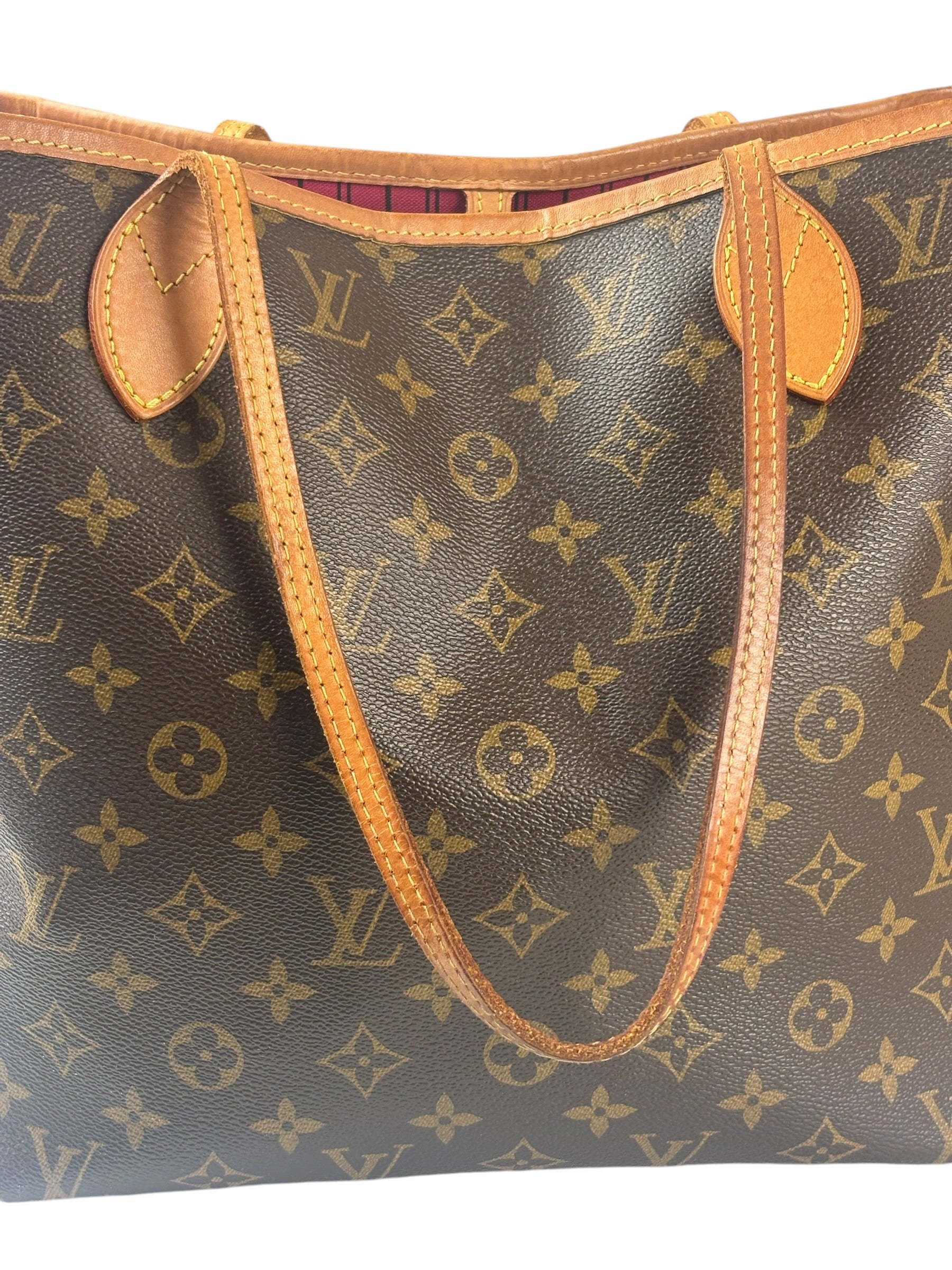 Louis Vuitton Monogram Neverful MM Pink Canvas-Lined Tote Bag