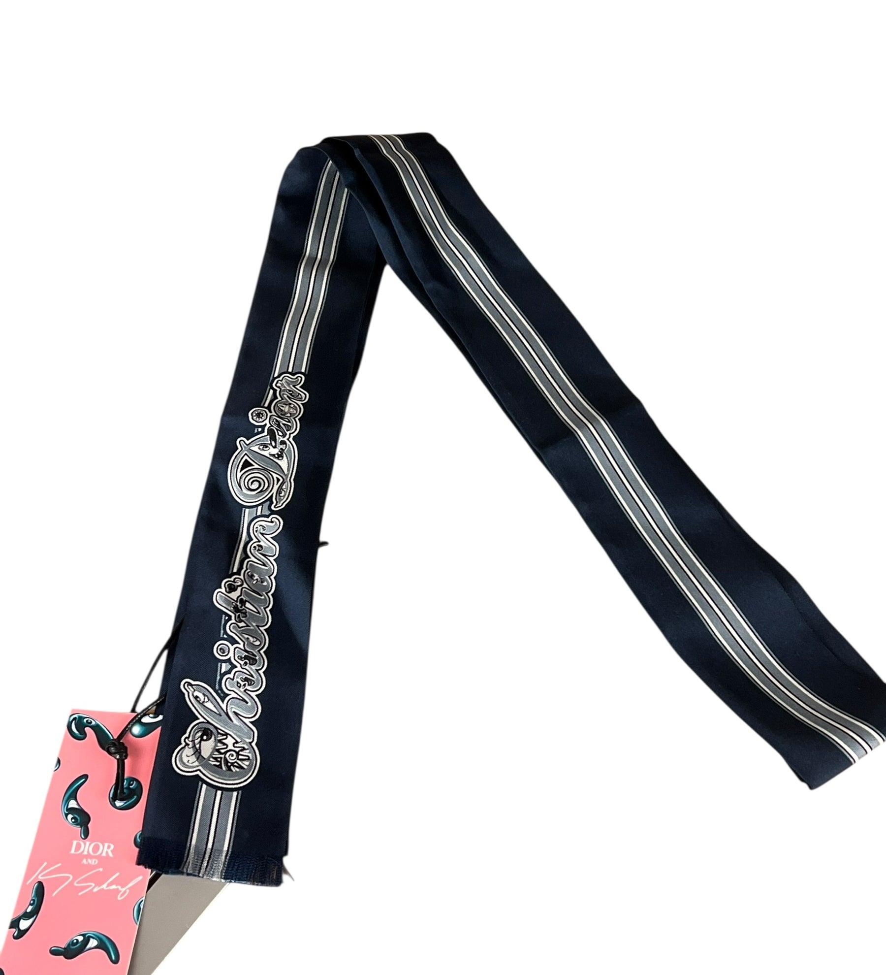Christian Dior x Kenny Scharf Navy Twilly Scarf