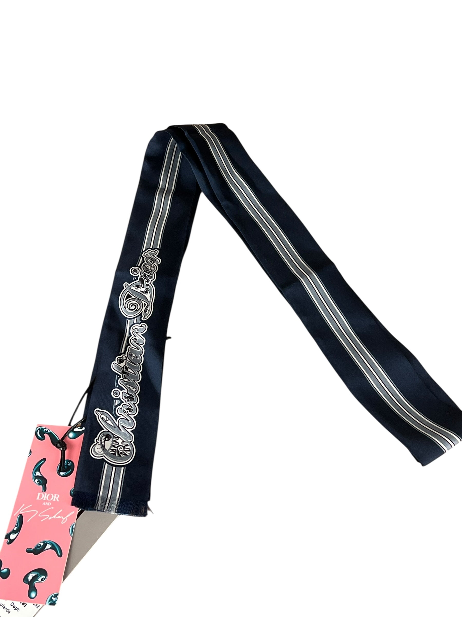 Christian Dior x Kenny Scharf Navy Twilly Scarf