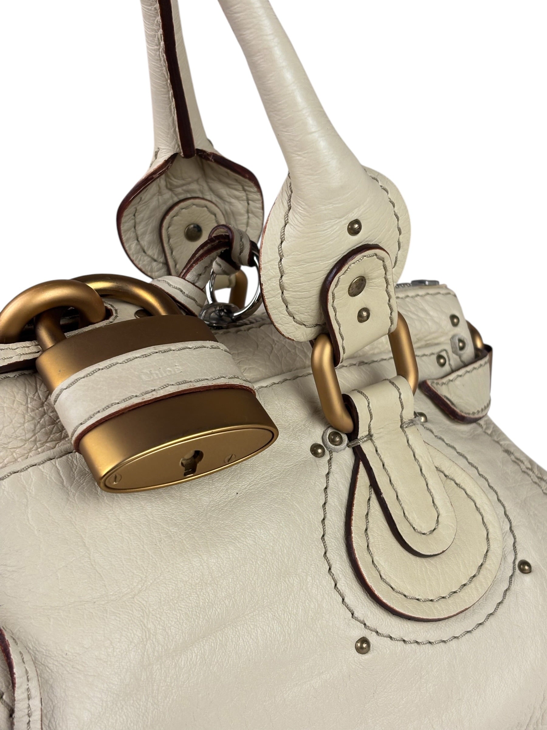 Chloe Beige Leather Paddington Shoulder Bag