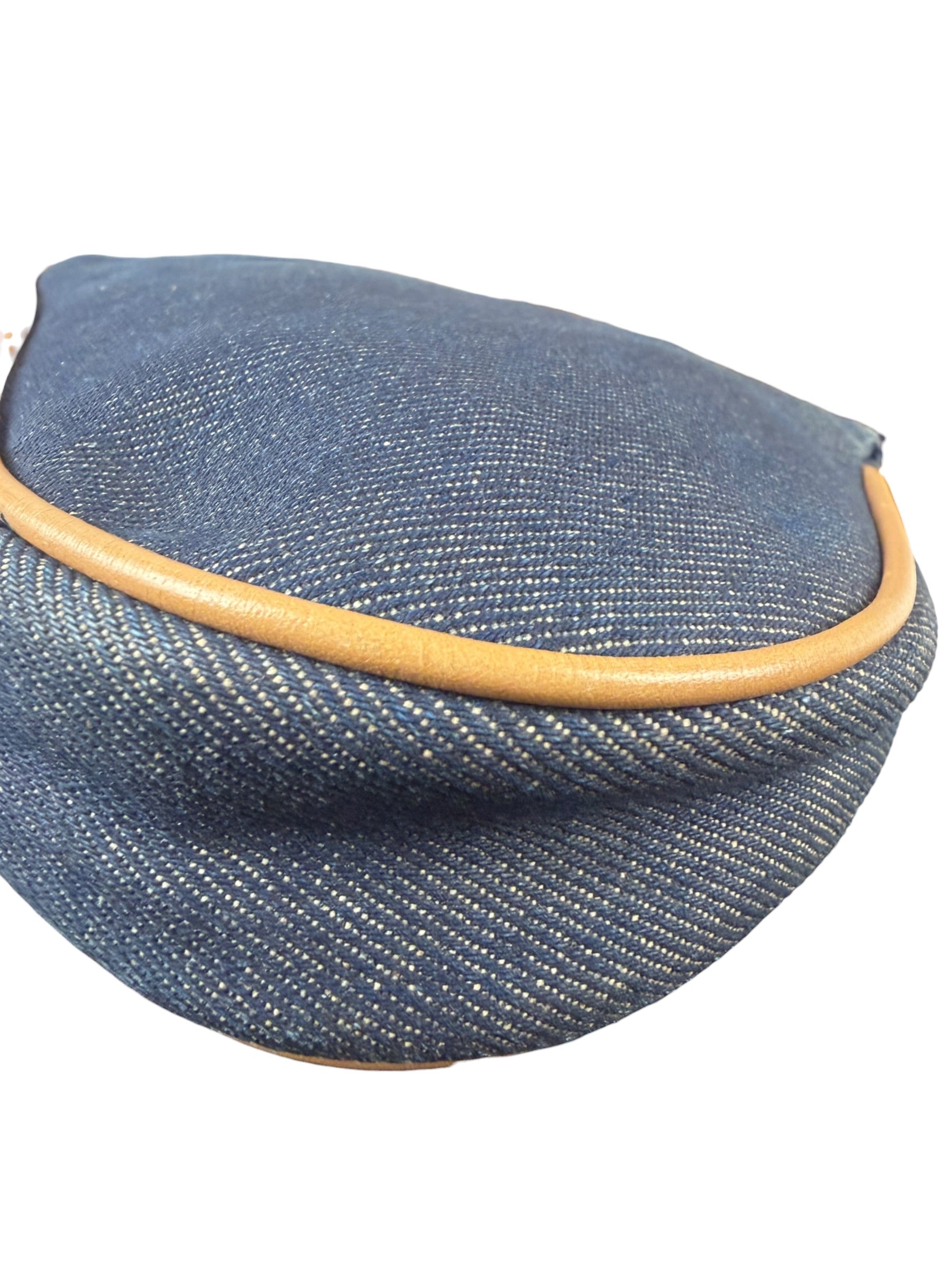 Christian Dior Denim Beige Leather Mini Saddle Pochette