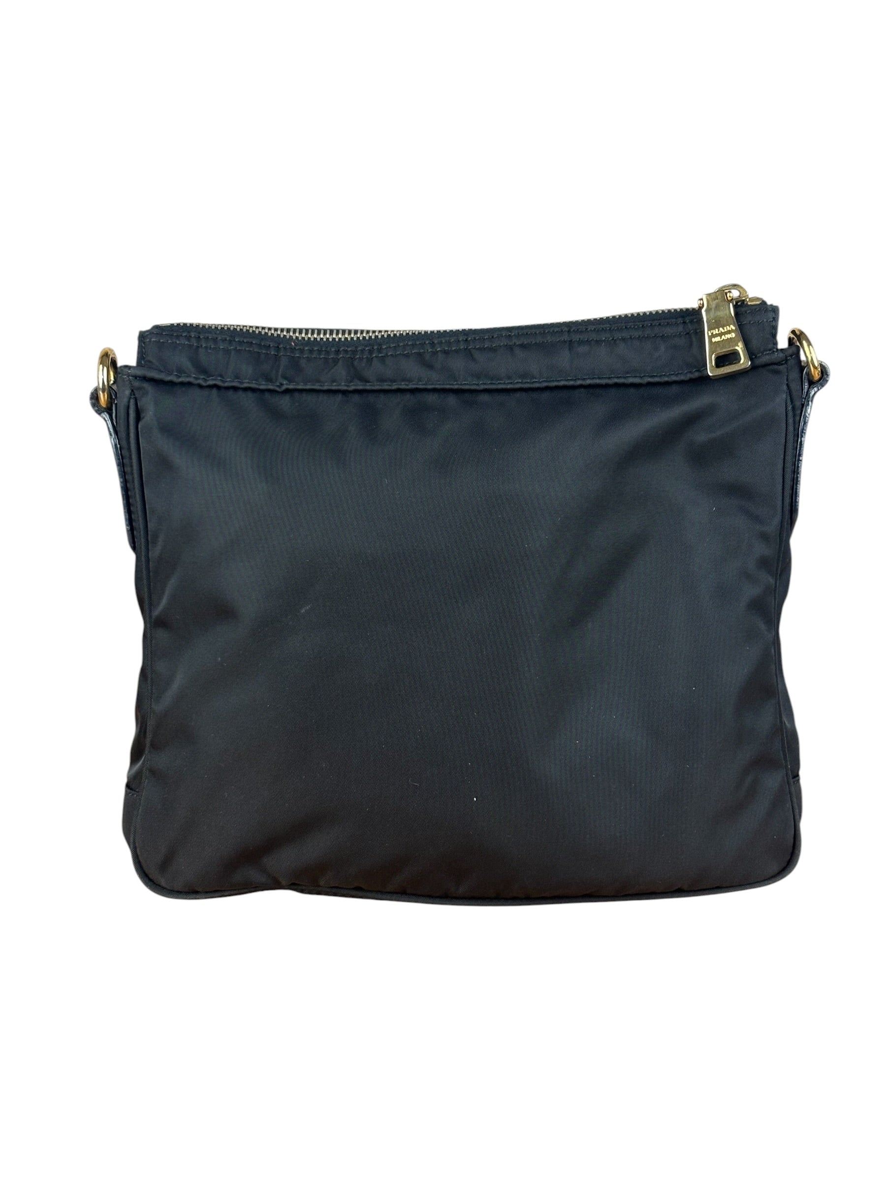 Prada Black Tessuto Nylon Leather Trim Crossbody Shoulder Bag