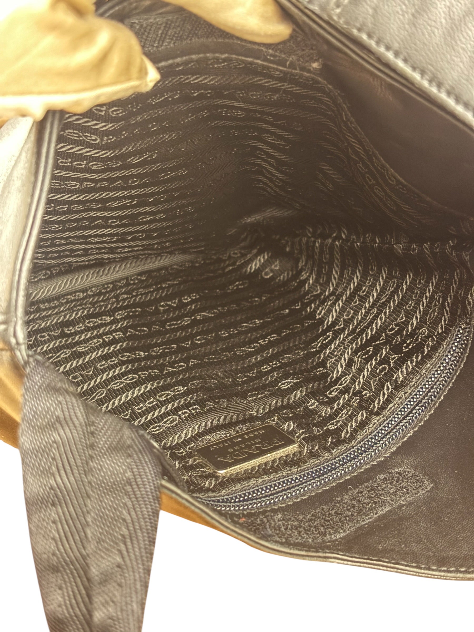 Prada Black Leather Sleek P&D Crossbody Bag
