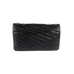 Chanel Black Leather Medium Gabrielle Flap Bag 2011