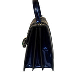 Bvlgari Shiny Blue Patent Leather Serpenti Forever Two-Way Bag