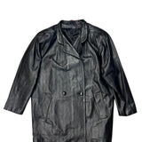 Vintage Leather Striped Long Coat