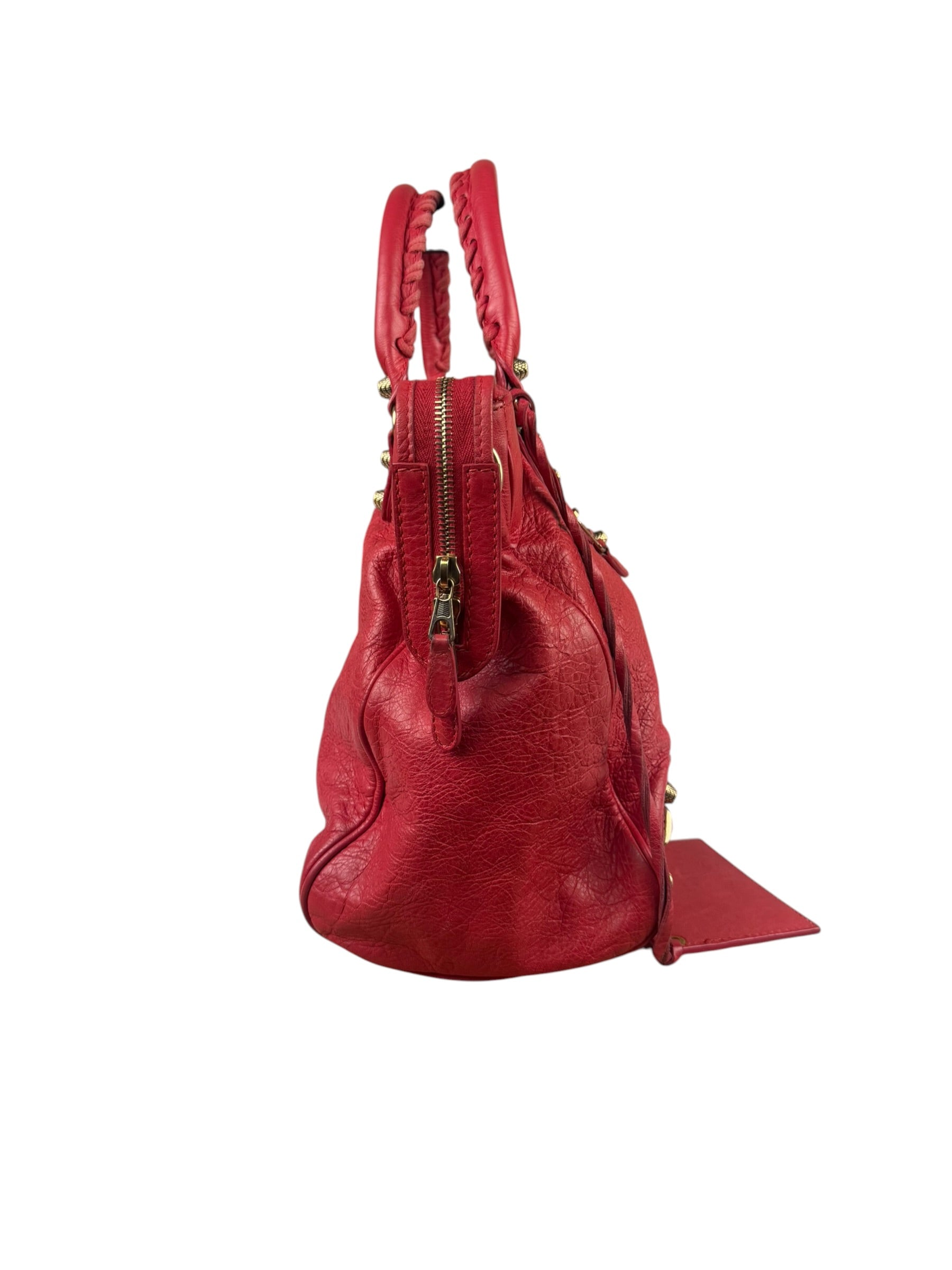 Balenciaga Red Calfskin Rouge Le City Bag