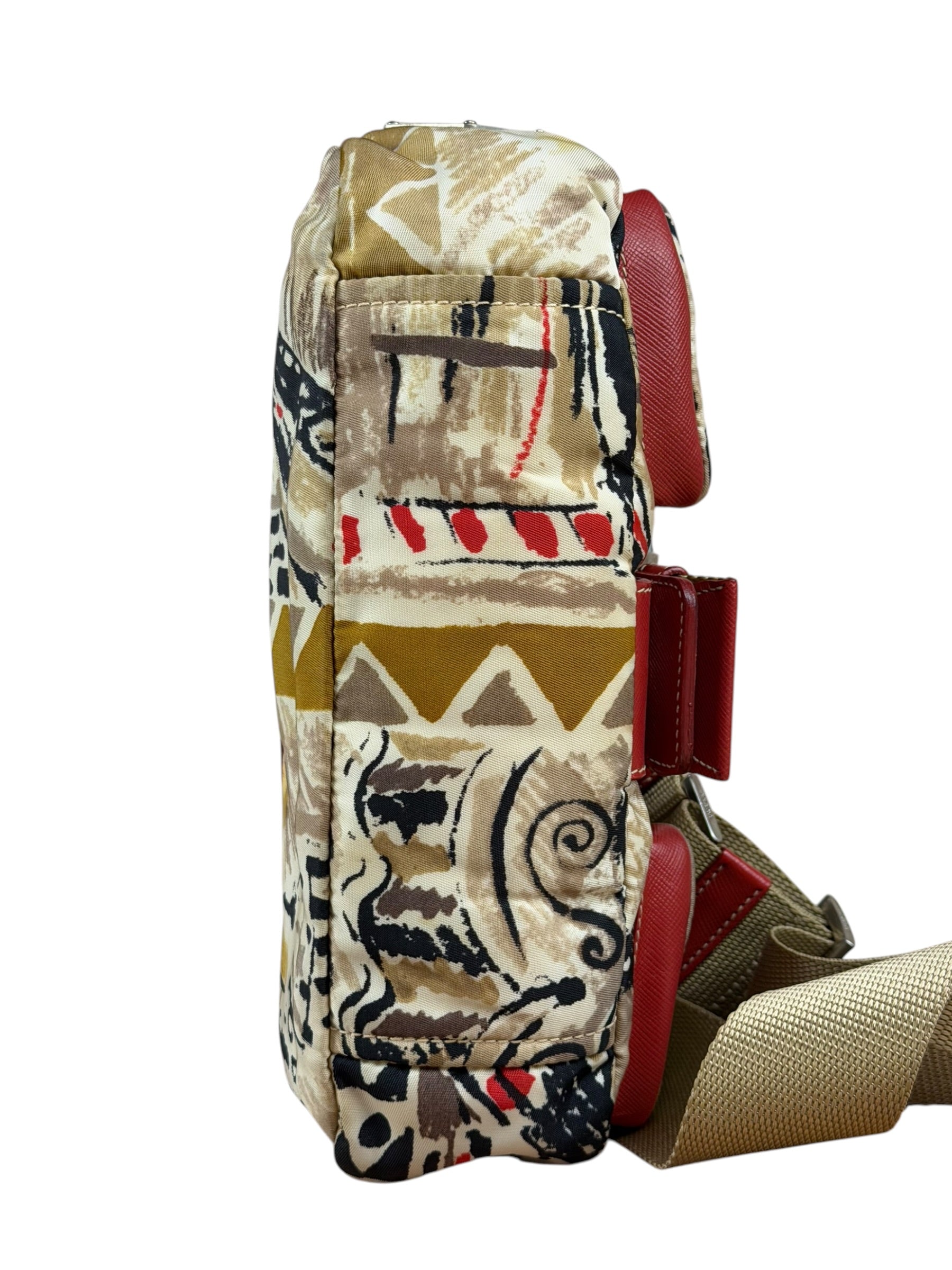 Prada Multicolor Nylon Leather Trim Shoulder Bag