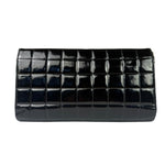 Chanel Black Patent Chocolate Bar Quilted Flap Shoulder Bag 2001