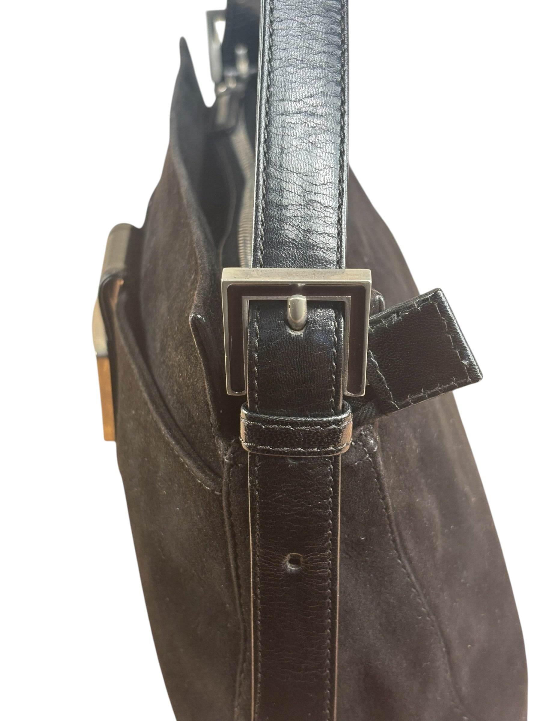 Fendi Vintage Black Mamma Baguette Shoulder Bag