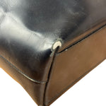 Prada Vintage Black Leather Spazzolato Laser-Cut-Logo Tote Bag