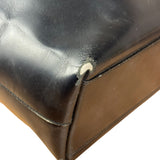 Prada Vintage Black Leather Spazzolato Laser-Cut-Logo Tote Bag