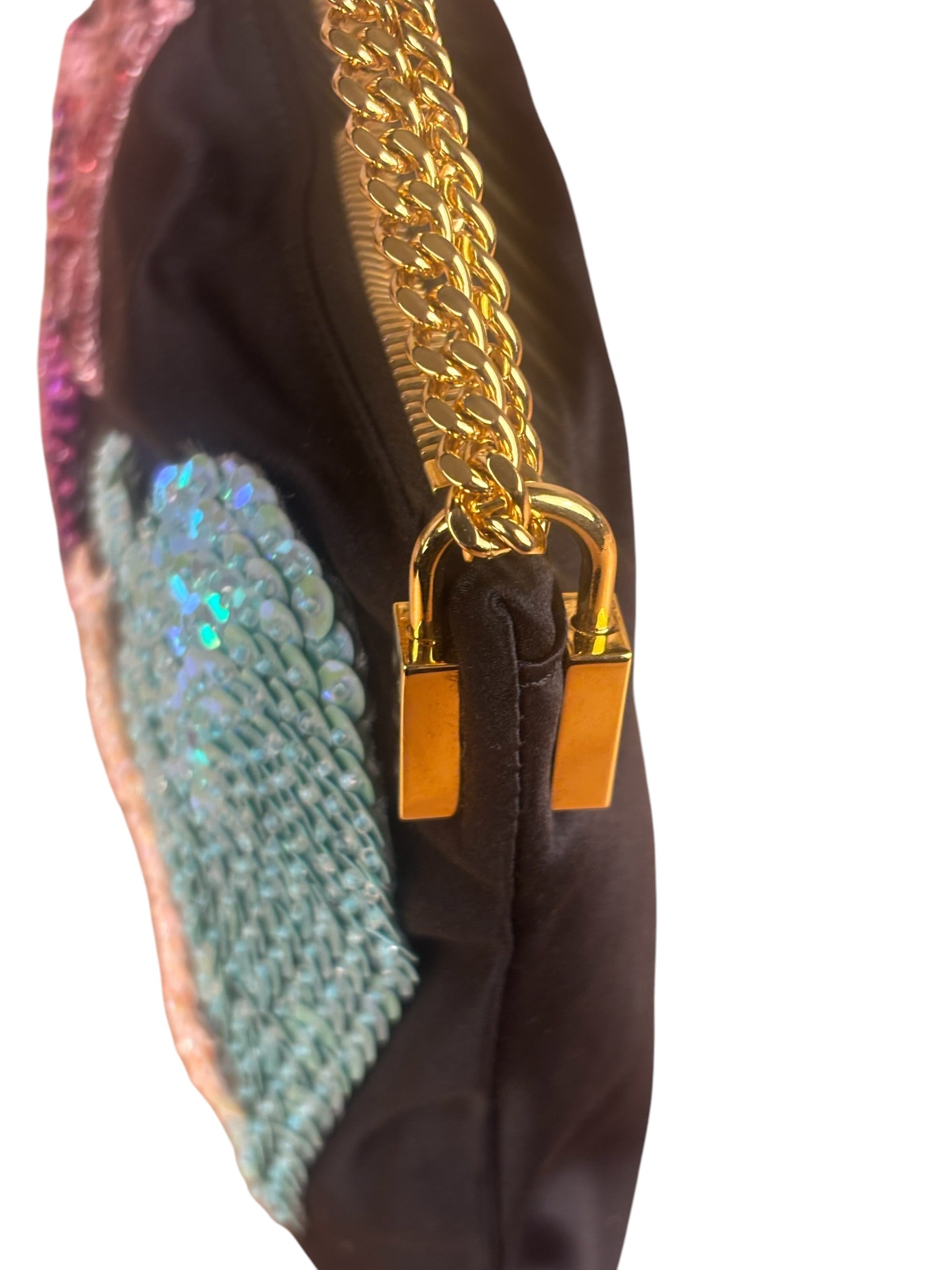 Tom Ford Black Satin Sequin Crossbody Bag