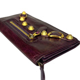 Balenciaga Purple Moto Flap Wallet