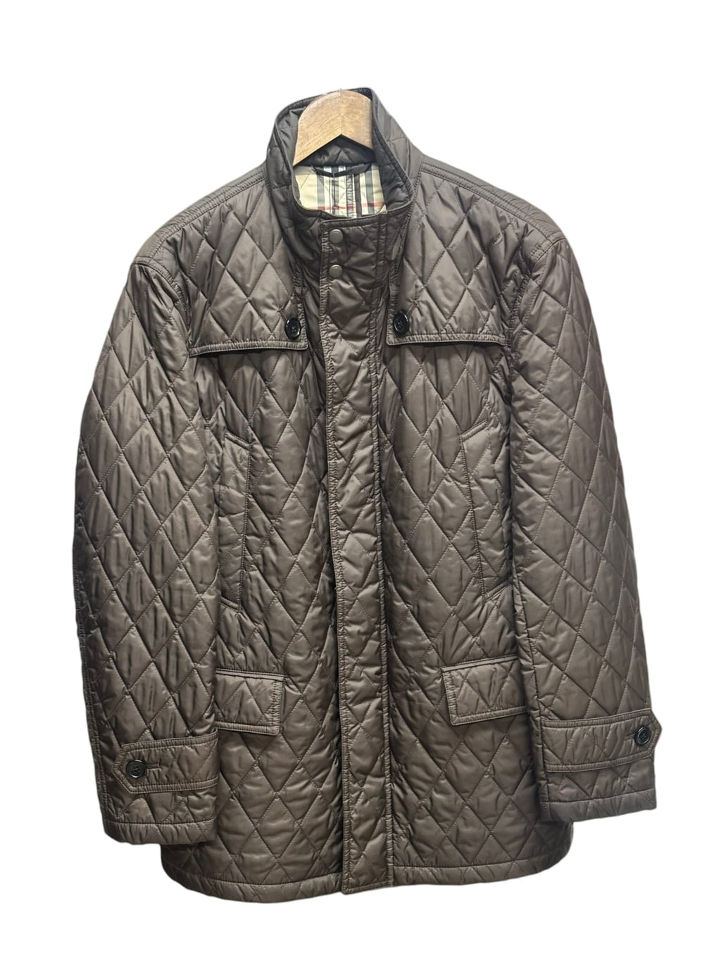 Burberry Vintage Nylon Quilted Zip Up Jacket