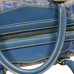 Goyard Blue Leather Goyardine Coated Canvas Shoulder Bag