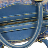 Goyard Blue Leather Goyardine Coated Canvas Shoulder Bag