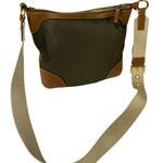 Prada Green/Brown Nylon/Leather Trim Crossbody Bag