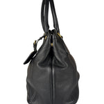 Prada Black Leather Vitello Daino 2Way Handbag