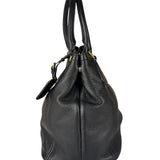 Prada Black Leather Vitello Daino 2Way Handbag