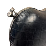 Yves Saint Laurent Black Crocodile-Embossed Love Box Clutch