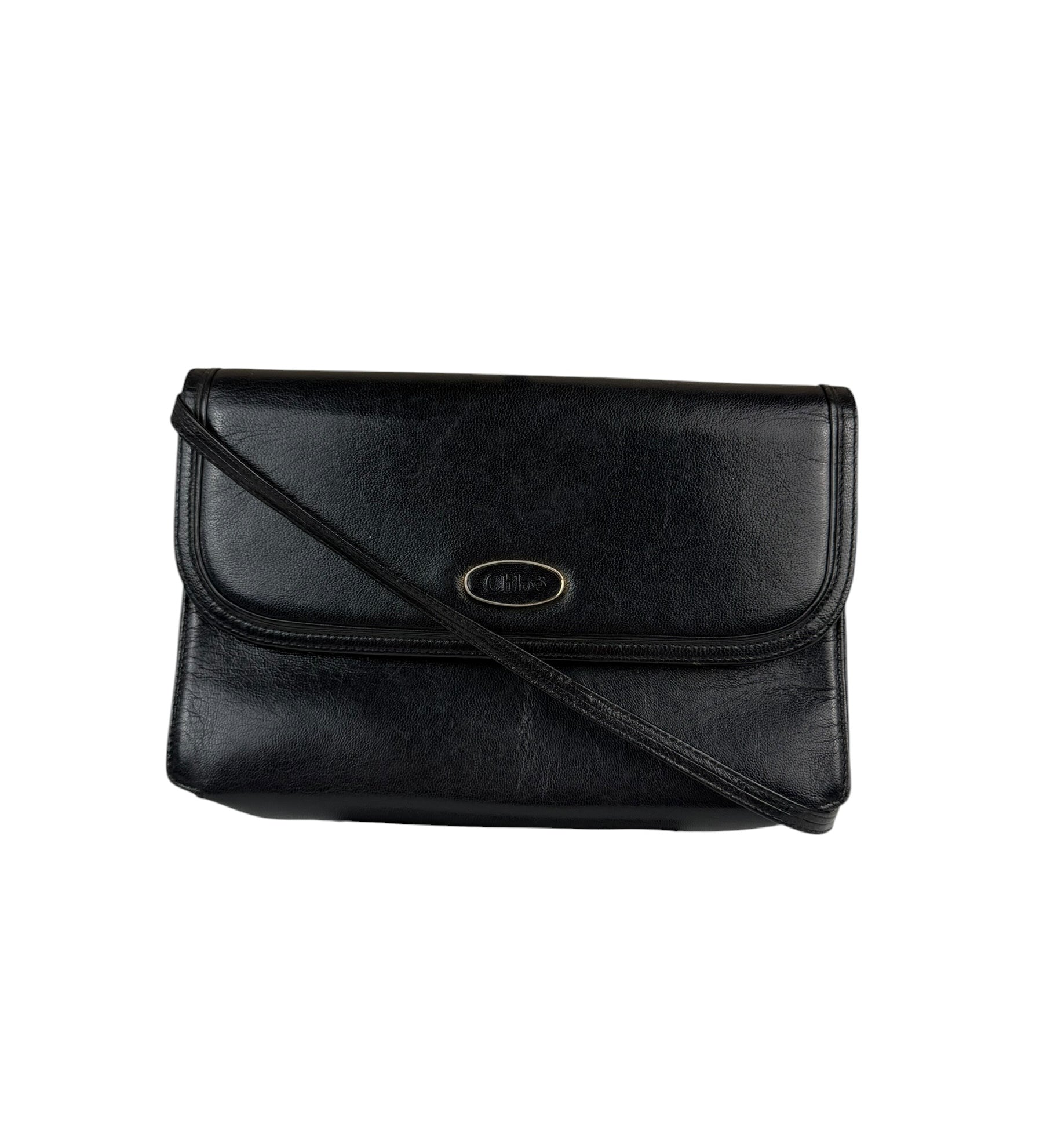 Chloe Vintage Black Leather Shoulder Bag
