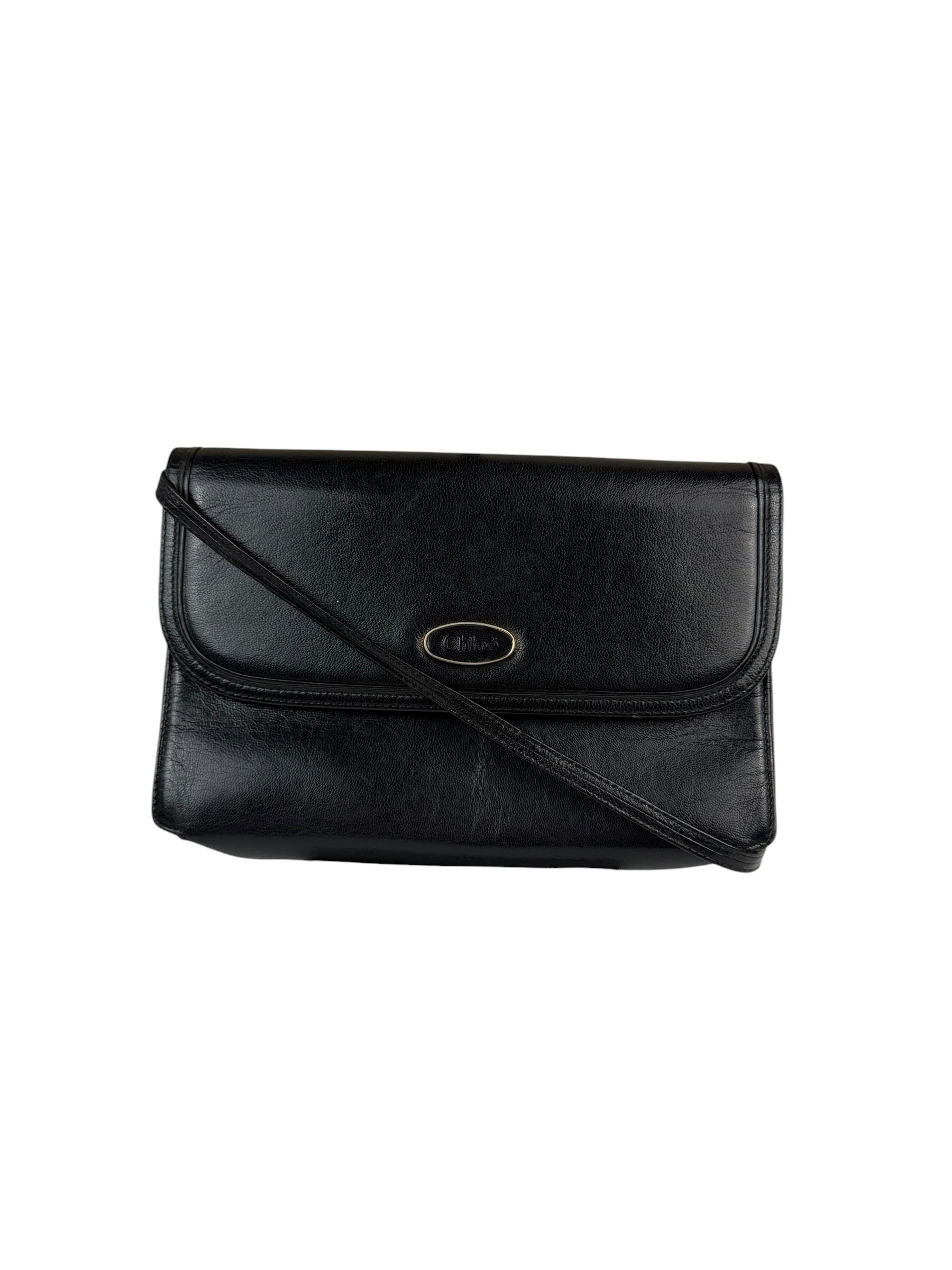 Chloe Vintage Black Leather Shoulder Bag