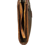 Celine Brown Leather Macadam Clutch